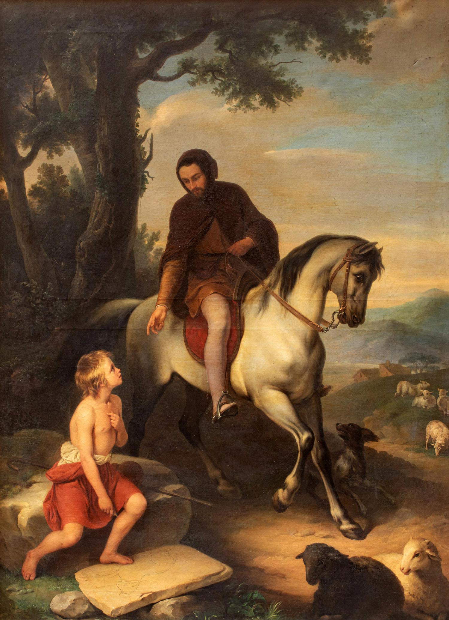 Andrea Besteghi, Cimabue y Giotto (1860; óleo sobre lienzo, 185 x 135 cm; Bolonia, Museo Ottocento)