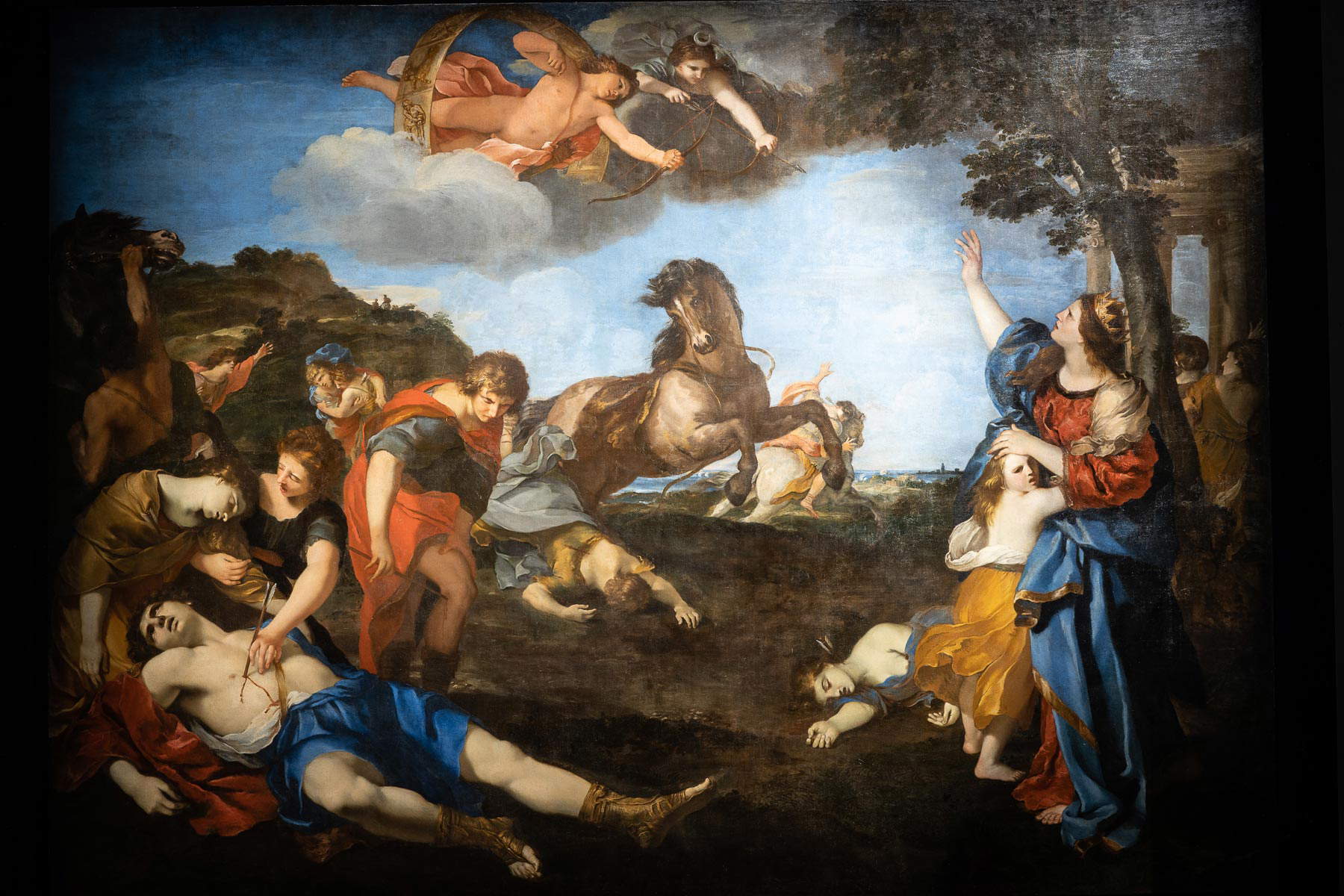 Andrea Camassei, The Massacre of the Niobids (1630; oil on canvas, 300 x 410 cm; Rome, National Galleries of Ancient Art - Palazzo Barberini)