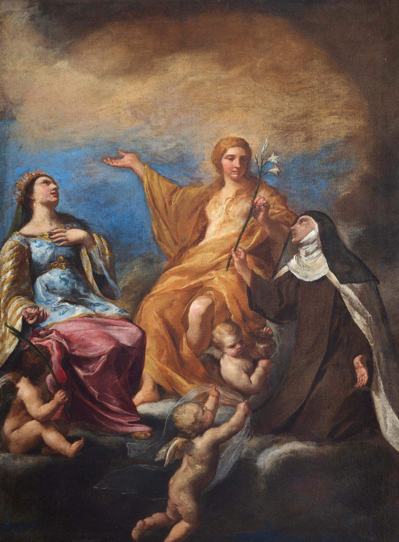 Andrea Sacchi, The Three Magdalene (1633-1634; oil on canvas, 68 x 51 cm; Rome, Gallerie Nazionali Arte di Antica - Palazzo Barberini)