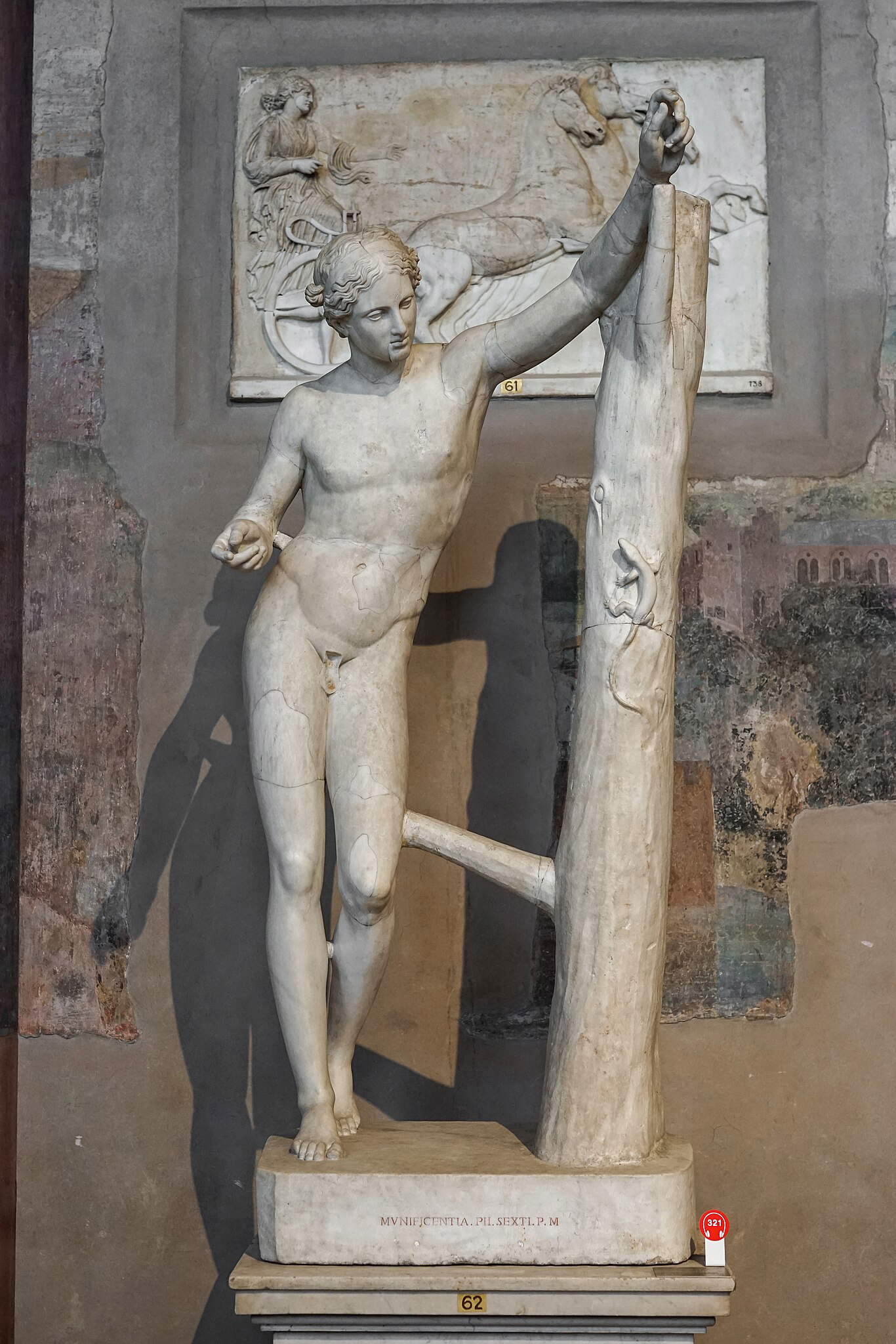 The antique marble copy at the Pius Clementine Museum