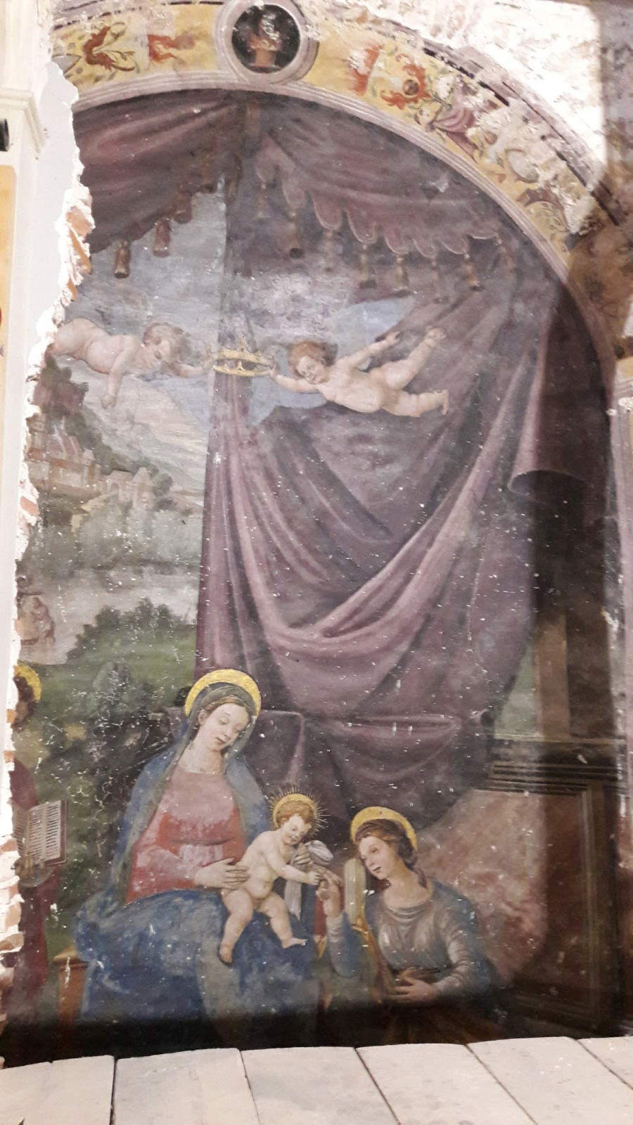 El matrimonio místico de Santa Catalina (antes de la restauración)