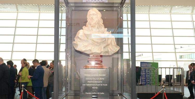 After Caravaggio at Vinitaly, Bernini at the airport: the Salvator Mundi at Fiumicino Terminal 1 