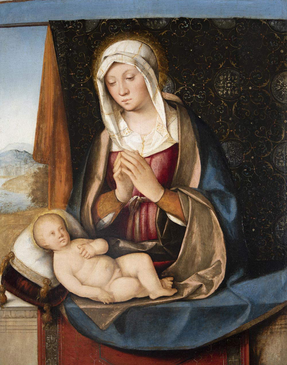 Boccaccio Boccaccino, Madonna mit Kind (um 1502; Öl auf Tafel; Venedig, Fondazione Musei Civici di Venezia, Museo Correr) Boccaccio Boccaccino, Madonna mit Kind (um 1502; Öl auf Tafel; Venedig, Fondazione Musei Civici di Venezia, Museo Correr)