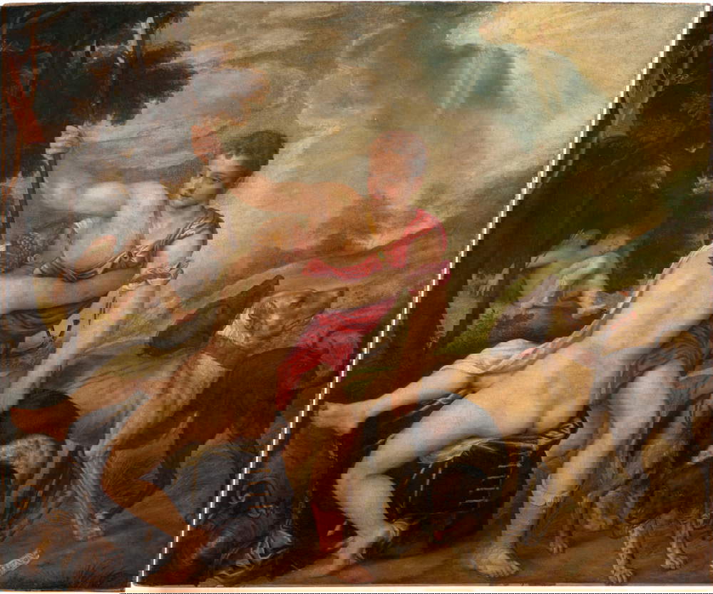 Taller de Tiziano Vecellio, Venus y Adonis (mediados del siglo XVI)