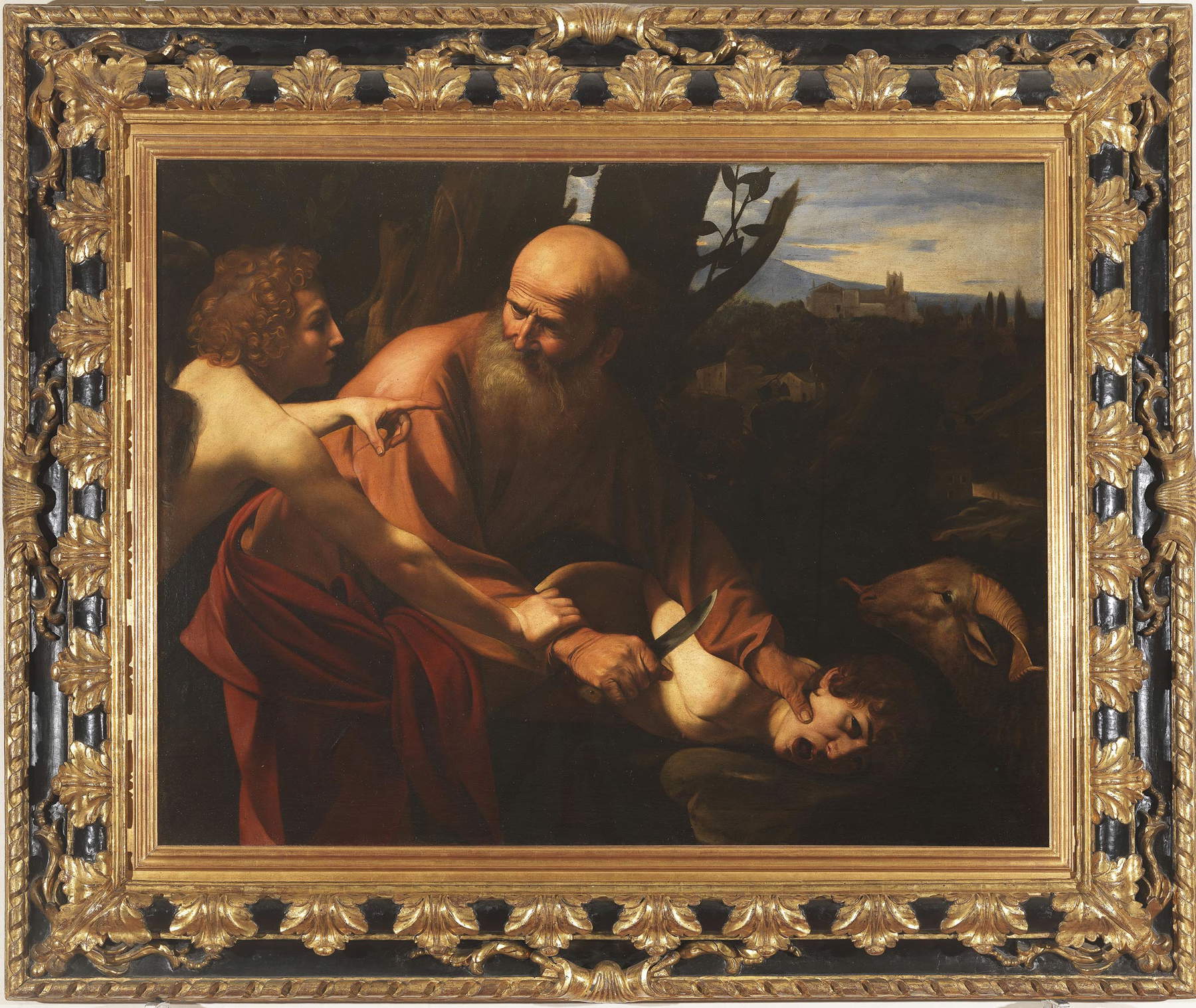 Caravaggio, Sacrifice of Isaac (oil on canvas, 104 x 135 cm; Florence, Uffizi Galleries)