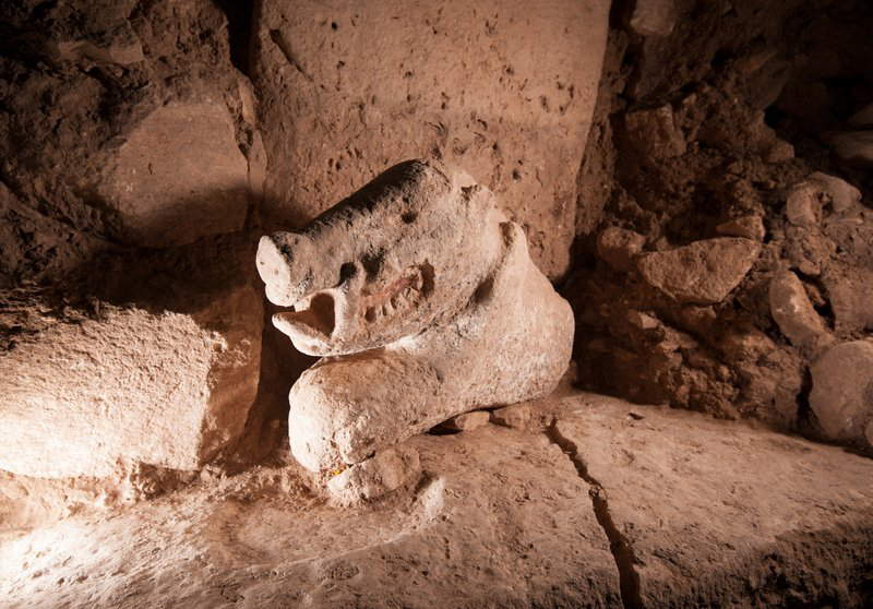 La statue de sanglier vieille de 11 000 ans découverte à G&ouml;bekli Tepe, en Turquie. Photo : Institut archéologique allemand