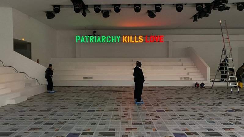 Patriarchy kills love: Claire Fontaine's installation in Milan, Italy