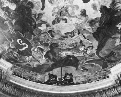 Dettaglio dell'Adam ed Eva di Ludovico David nell'affresco della cupola Dettaglio dell'Adam ed Eva di Ludovico David nell'affresco della cupola