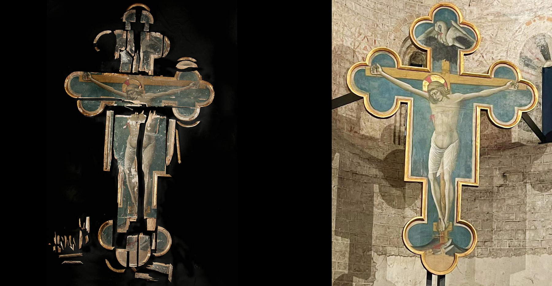 Spoleto, restaurata e di nuovo visibile la Croce del Pellicano, distrutta dal sisma del 2016