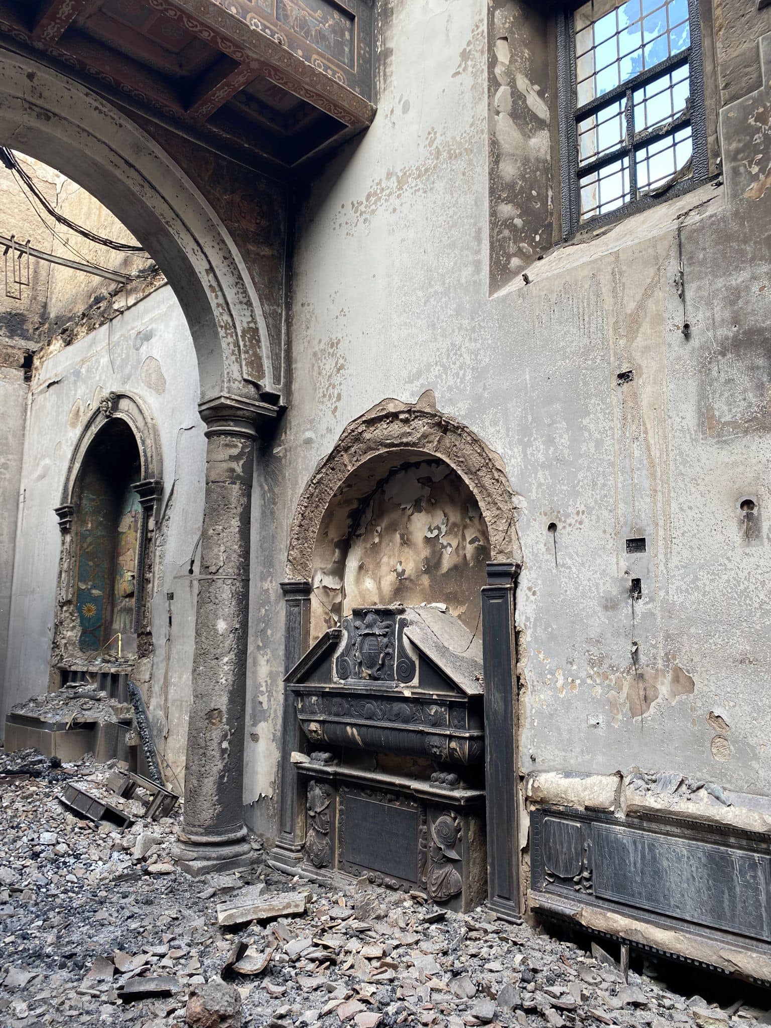 Damage to the church of Santa Maria di Ges&ugrave; in Palermo