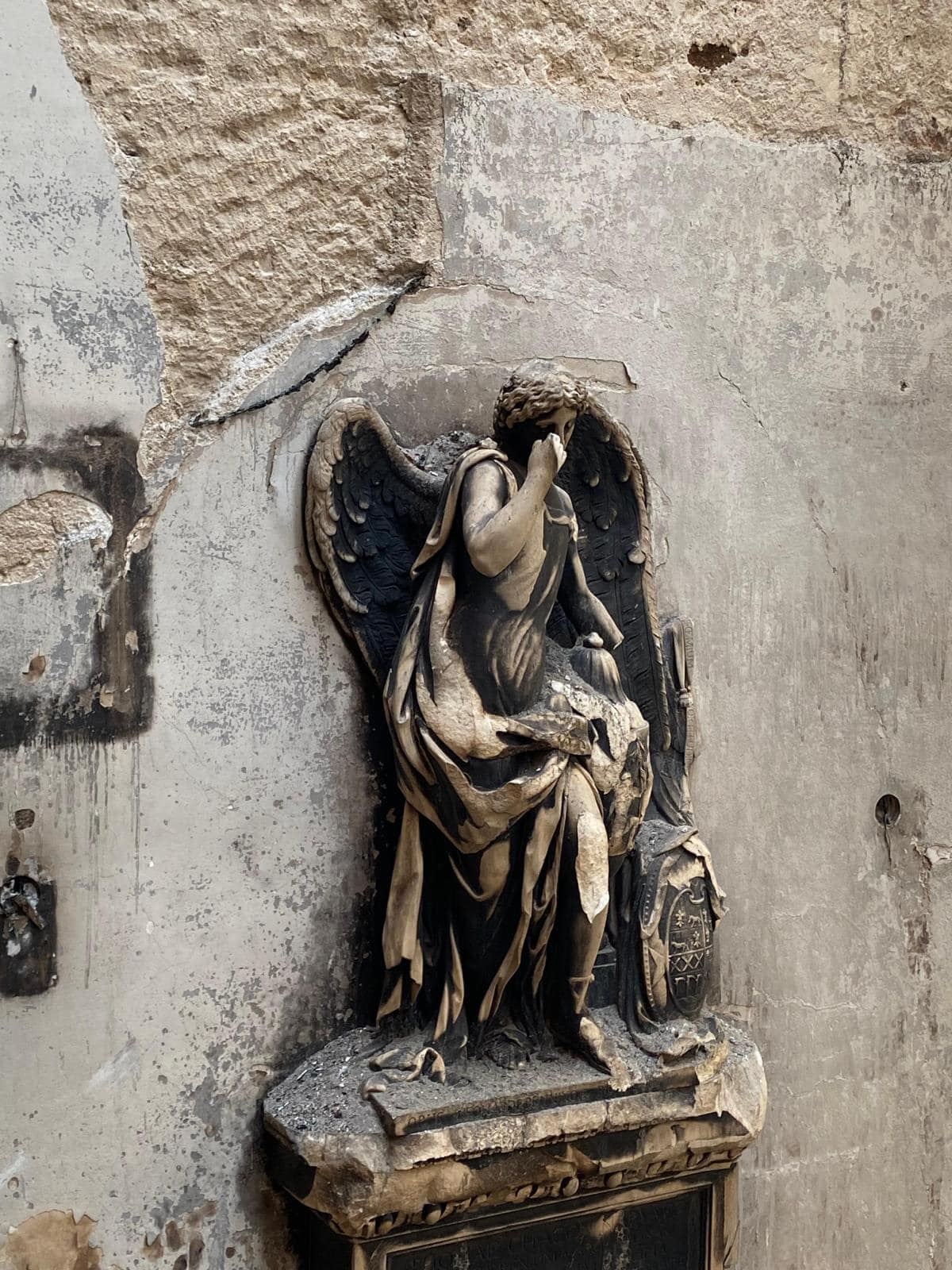 Damage to the church of Santa Maria di Ges&ugrave; in Palermo