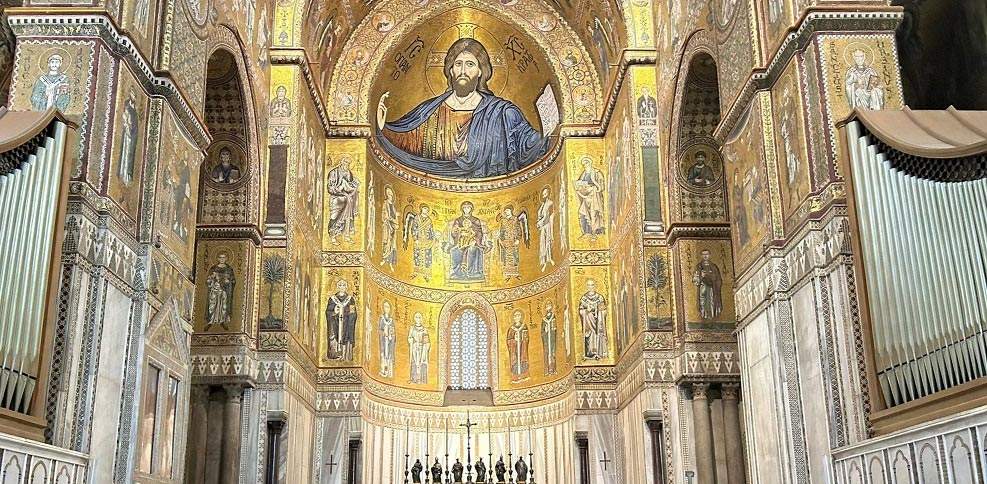 Cathédrale de Monreale, début des travaux de restauration des mosaïques