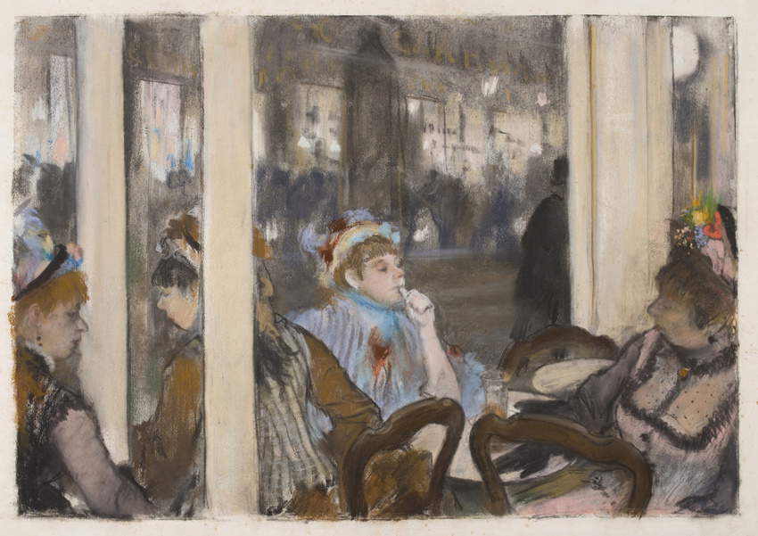 Edgar Degas, Femmes à la terrasse d'un café le soir (1877; Pastell auf Monotypie, 41 x 60 cm; Paris, Musée d'Orsay) Edgar Degas, Femmes à la terrasse d'un café le soir (1877; Pastell auf Monotypie, 41 x 60 cm; Paris, Musée d'Orsay)