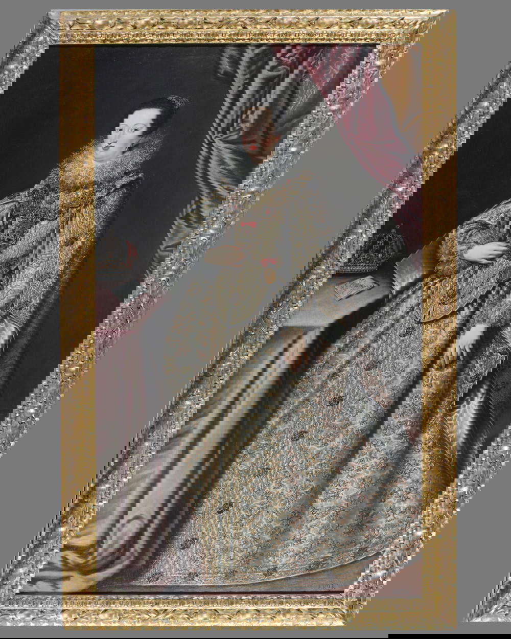 Lucrina Fetti, Porträt von Eleonora Gonzaga (1622; Öl auf Leinwand, 201,8 x 119,9 cm; Mantua, Ducal Palace Museum Complex Mantua. Eigentum: Accademia Nazionale Virgiliana.