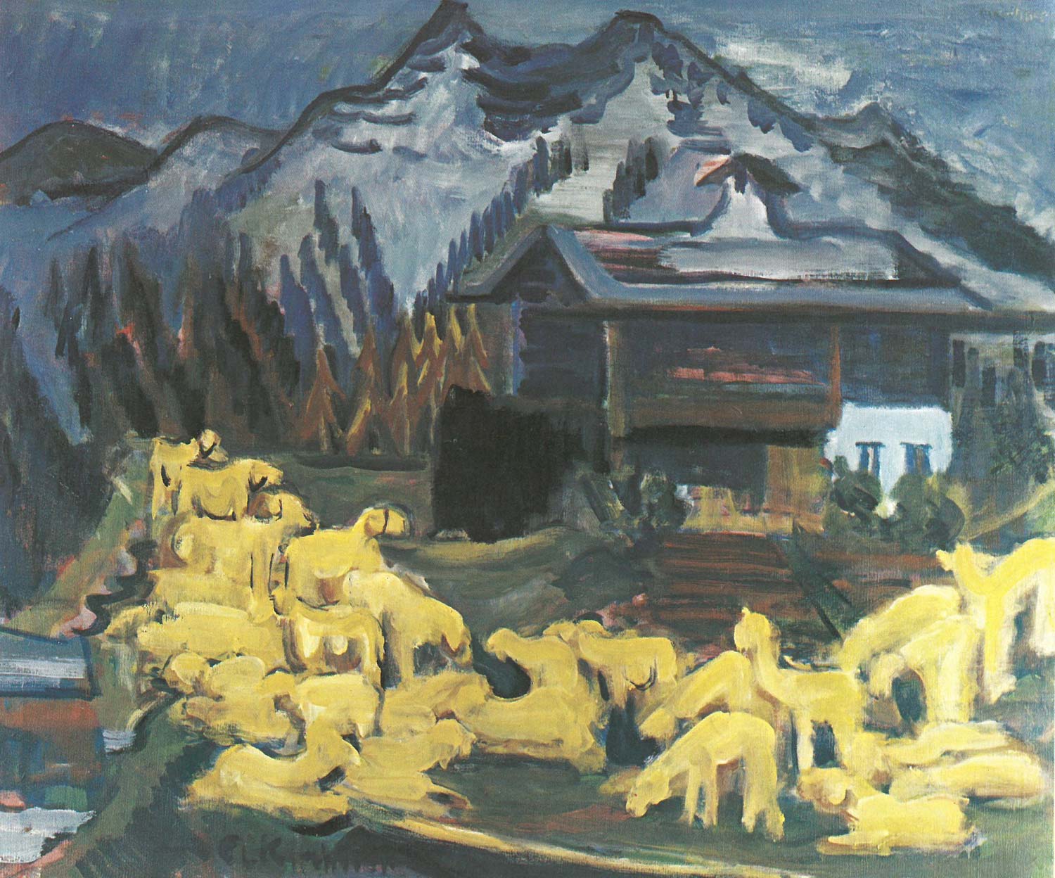 Ernst Ludwig Kirchner, Troupeau de moutons (1938 ; huile sur toile, Berlin, musée Brücke) Ernst Ludwig Kirchner, Troupeau de moutons (1938 ; huile sur toile, Berlin, musée Brücke)