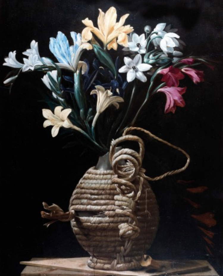 Author unknown, Flask with flowers (Forli, Musei Civici)