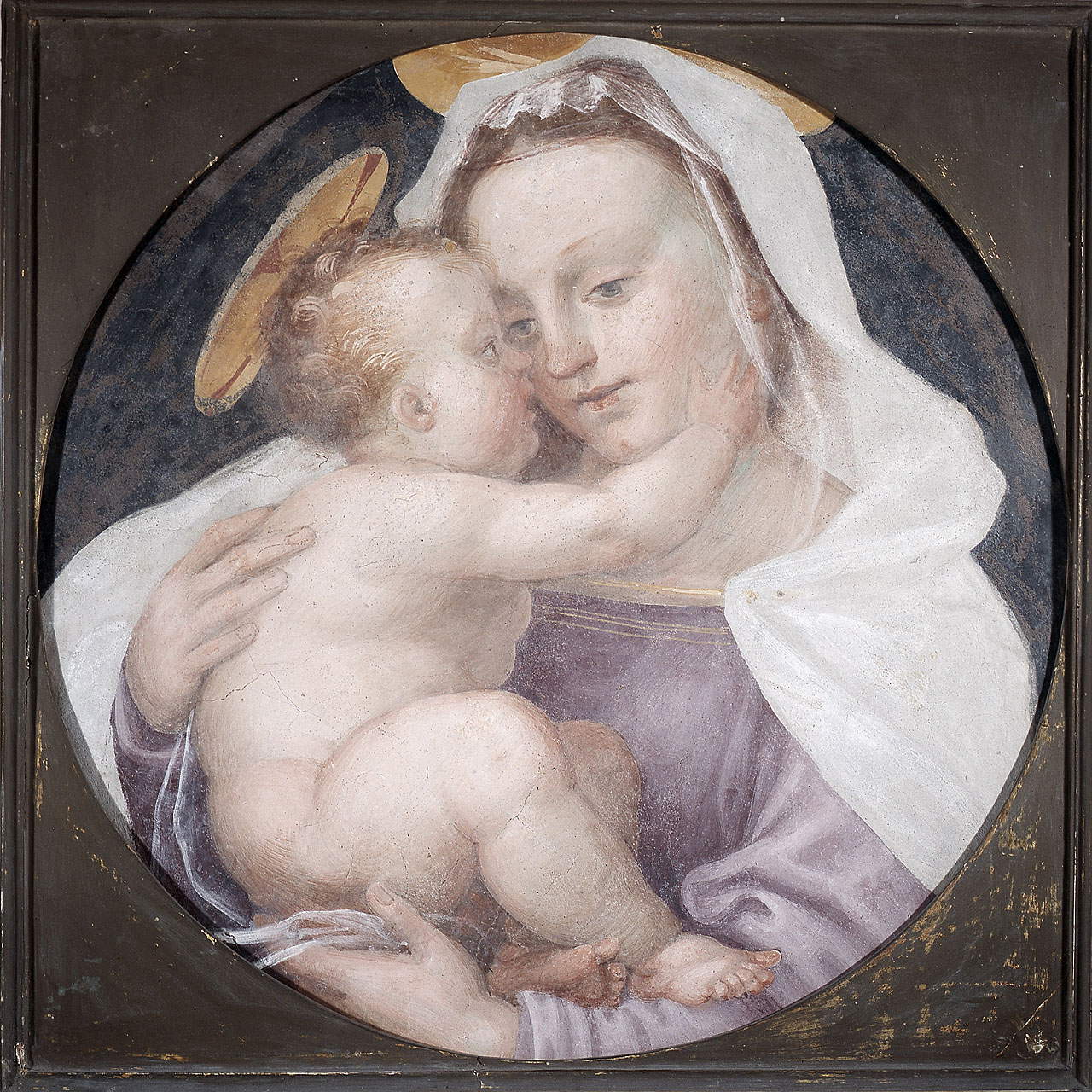 Fra Bartolomeo, Vierge à l'enfant (1472-1517 ; fresque sur terre cuite, diamètre 66 cm ; Florence, Museo Nazionale di San Marco) Fra Bartolomeo, Vierge à l'enfant (1472-1517 ; fresque sur terre cuite, diamètre 66 cm ; Florence, Museo Nazionale di San Marco)