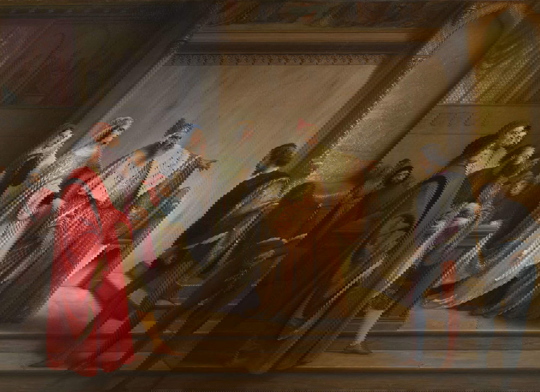 Francesco Hayez, Il Doge Marin Faliero rimprovera il giovane Michele Steno (1844 ; huile sur toile ; Paris, collection privée)