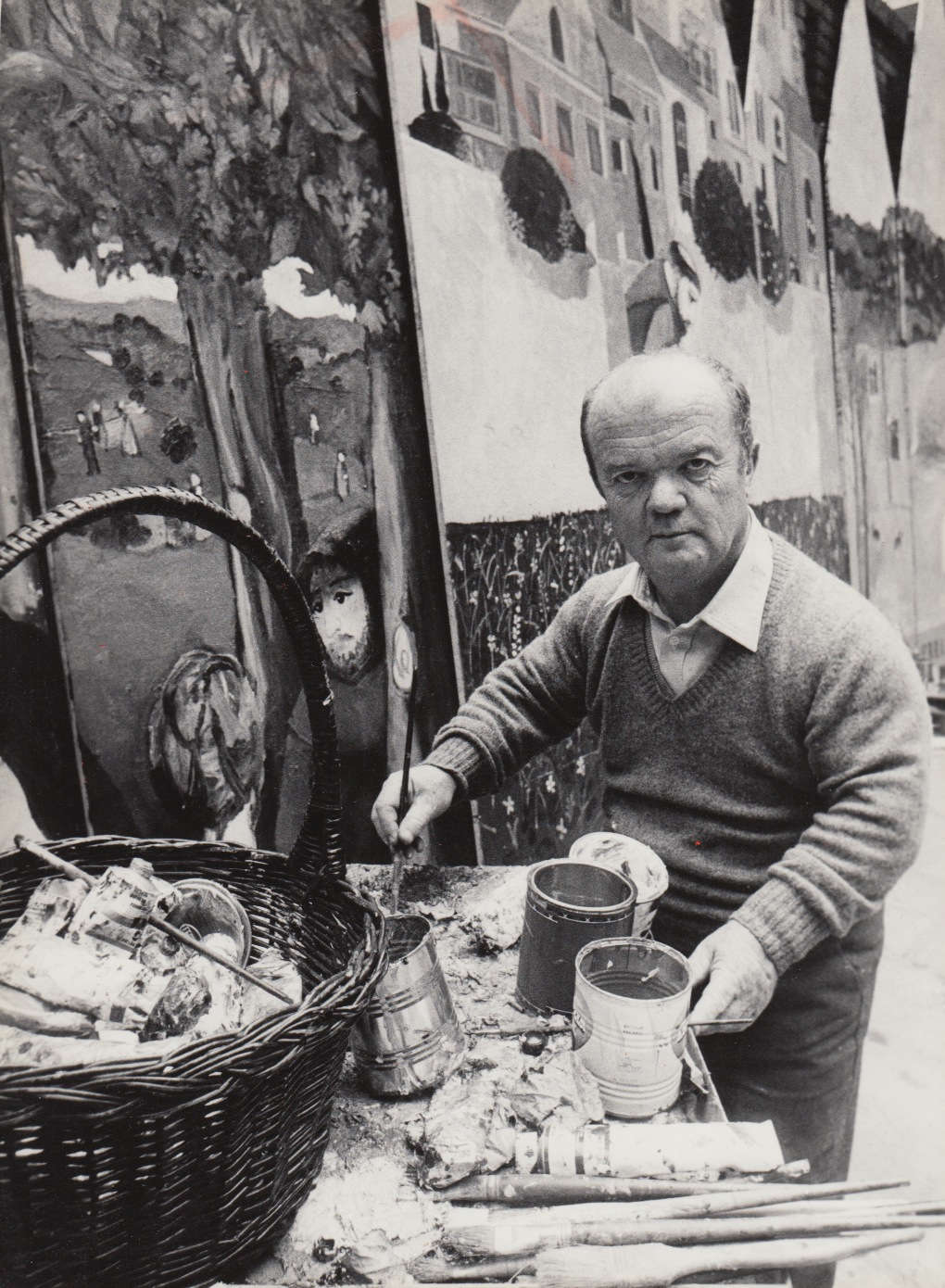 Francesco Tabusso nello studio (anni Ottanta)