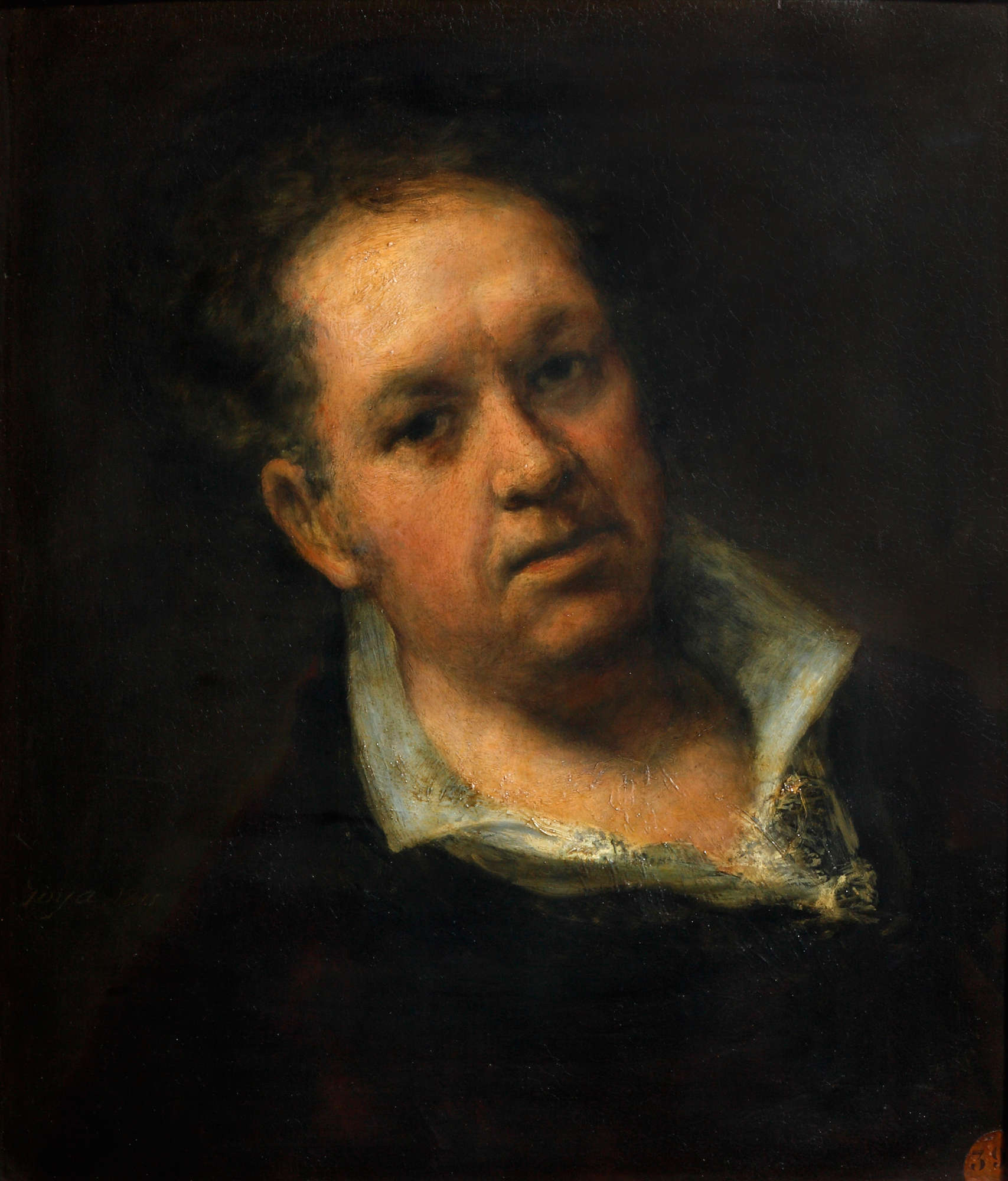 Francisco Goya, Self-Portrait (1815; oil on panel; Madrid, Real Academia de Bellas Artes de San Fernando) Francisco Goya, Self-Portrait (1815; oil on panel; Madrid, Real Academia de Bellas Artes de San Fernando)