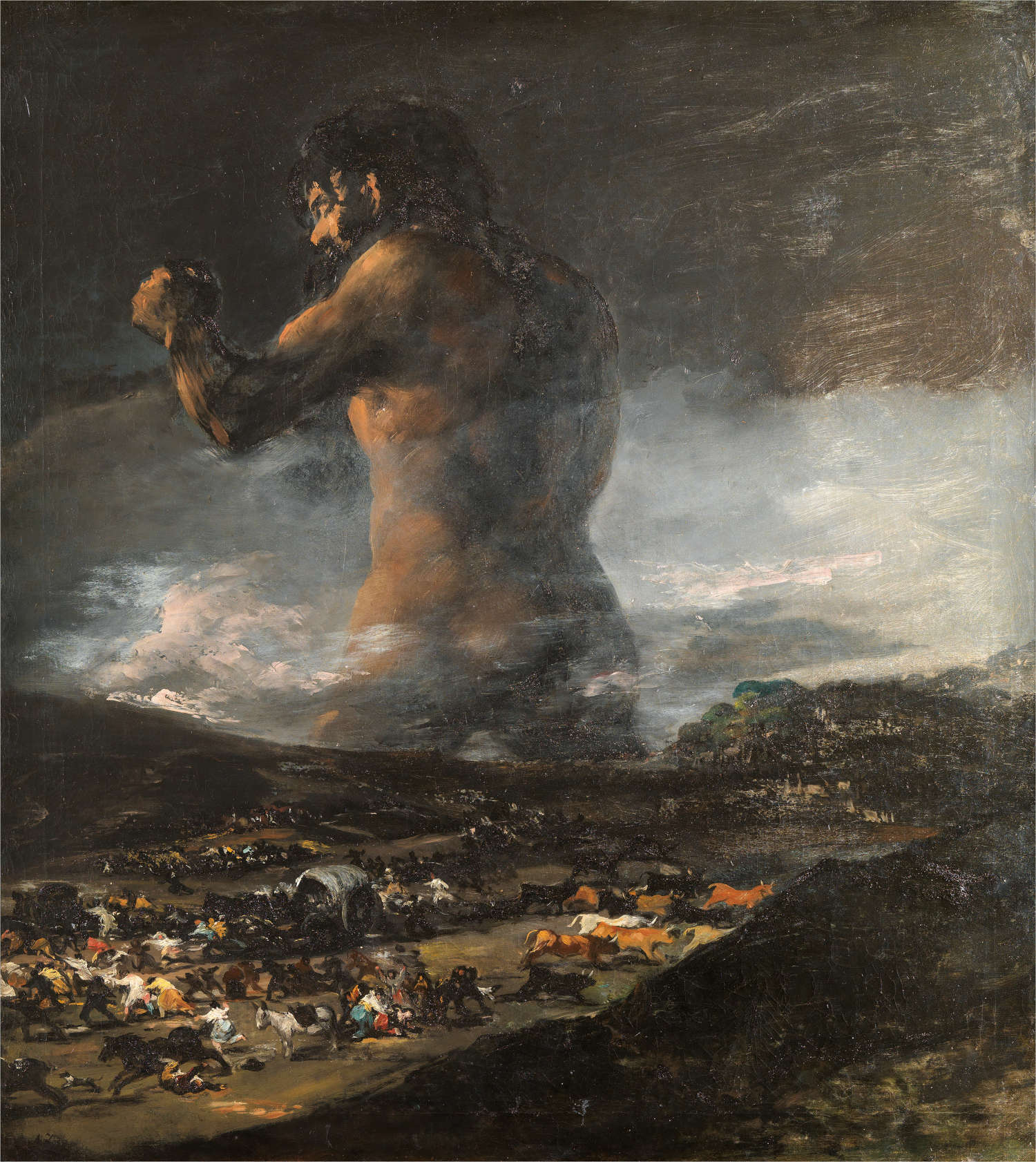 Francisco Goya (attributed to), The Colossus (post 1808; oil on canvas; Madrid, Museo Nacional del Prado) Francisco Goya (attributed to), The Colossus (post 1808; oil on canvas; Madrid, Museo Nacional del Prado)