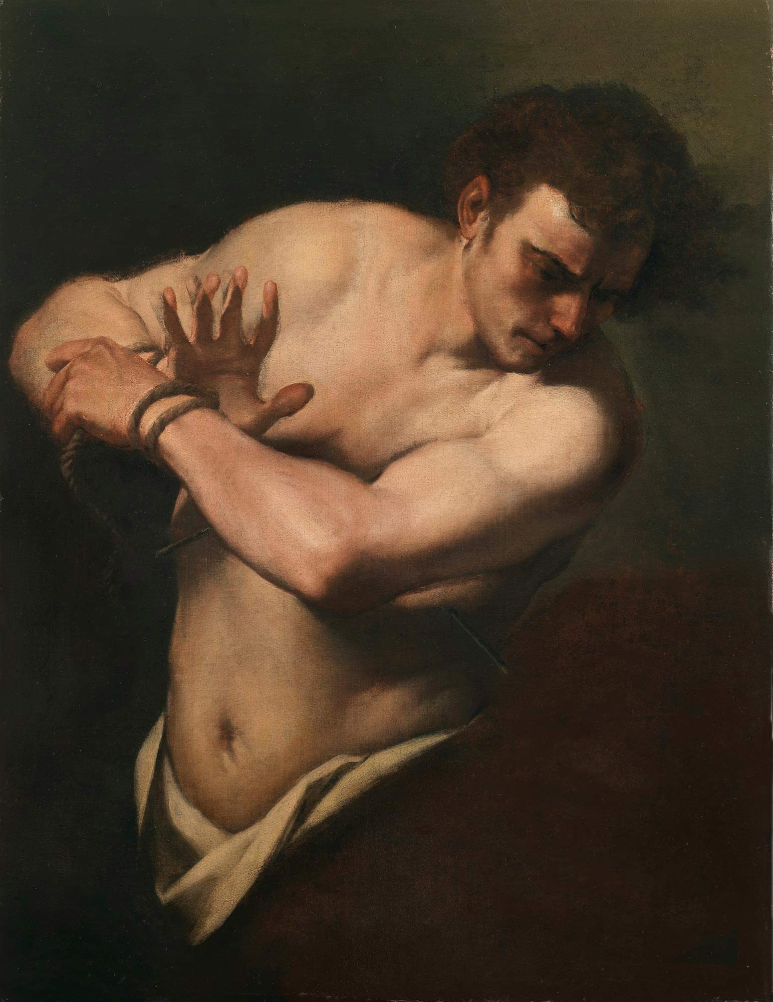 Gian Lorenzo Bernini, San Sebastiano (1635-40; olio su tela, 96 x 72 cm; Roma, collezione Forti Bernini). Provenienza: Roma, Cardinal Francesco Barberini; Spagna, collezione privata; Roma, collezione Forti Bernini Gian Lorenzo Bernini, San Sebastiano (1635-40; olio su tela, 96 x 72 cm; Roma, collezione Forti Bernini). Provenienza: Roma, Cardinal Francesco Barberini; Spagna, collezione privata; Roma, collezione Forti Bernini