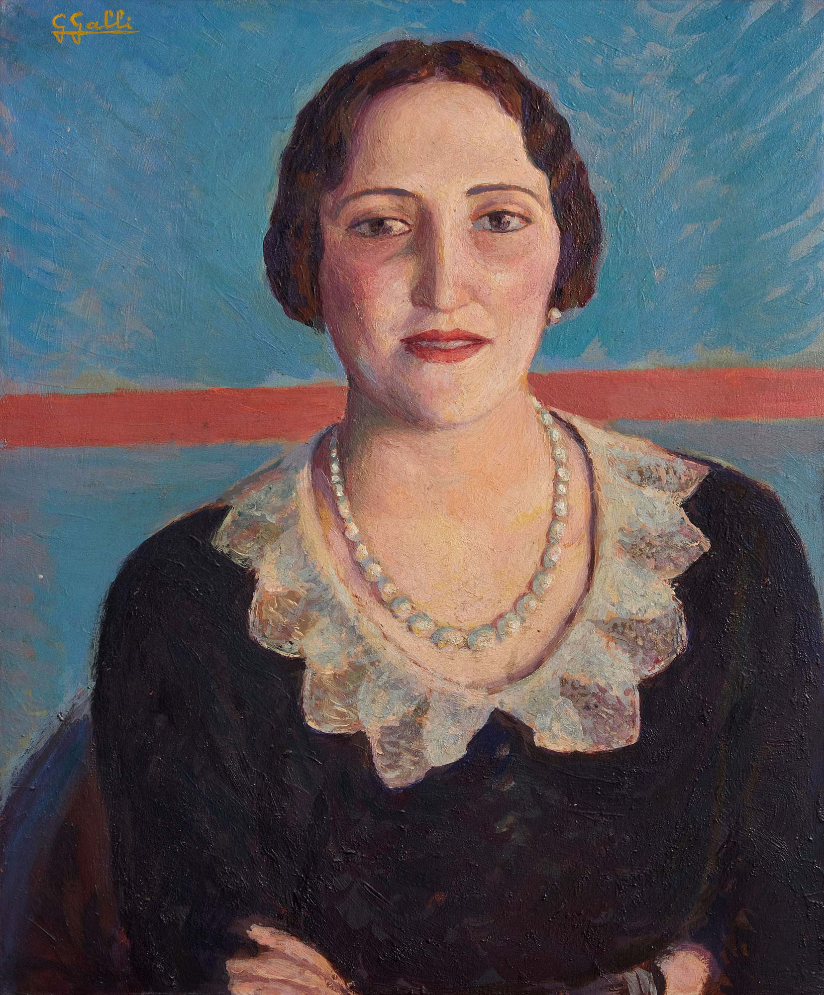 Gino Galli, Velia (1920s; oil on panel, 49 x 39 cm; Rome, Private Collection) Gino Galli, Velia (1920s; oil on panel, 49 x 39 cm; Rome, Private Collection)