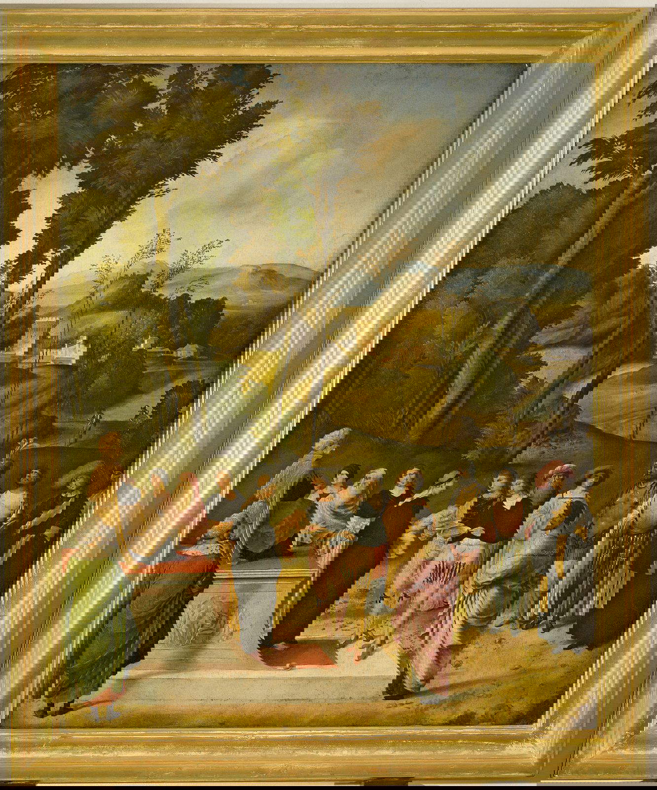 Giorgione, Moses Subjected to the Test of Fire (1502 - 1503; oil on panel, 89 x 72 cm; Florence, Uffizi Galleries, Gallery of Statues and Paintings)