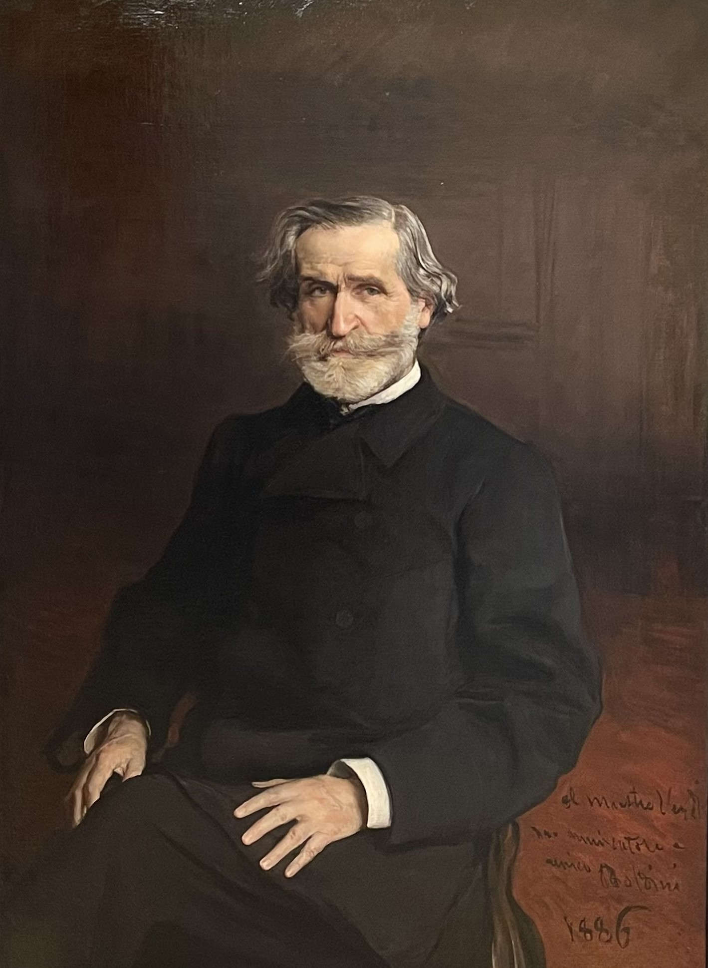 Giovanni Boldini, Portrait de Giuseppe Verdi (1886 ; huile sur toile ; Milan, Maison de repos des musiciens, Fondation Giuseppe Verdi)