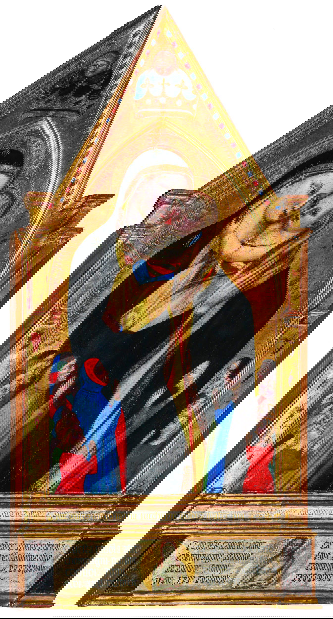 Giovanni del Biondo, Madonna and Child Jesus and Devotees (1387; tempera on panel Florence, Church of San Felice a Ema)