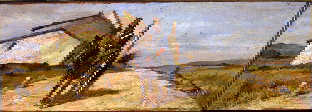 Giovanni Fattori, Soldato a cavallo (1860-1870; olio su tavola; Milano, Museo Nazionale Scienza e Tecnologia Leonardo da Vinci)