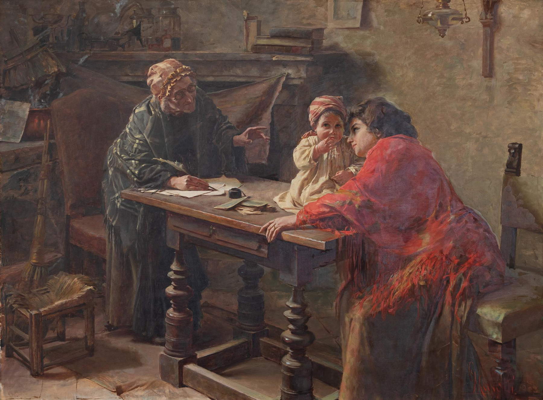 Giovanni Masotti, Fattucchiera (L'Anonima) (1903 ; huile sur toile, 111 x 150 cm ; collection privée) Giovanni Masotti, Fattucchiera (L'Anonima) (1903 ; huile sur toile, 111 x 150 cm ; collection privée)