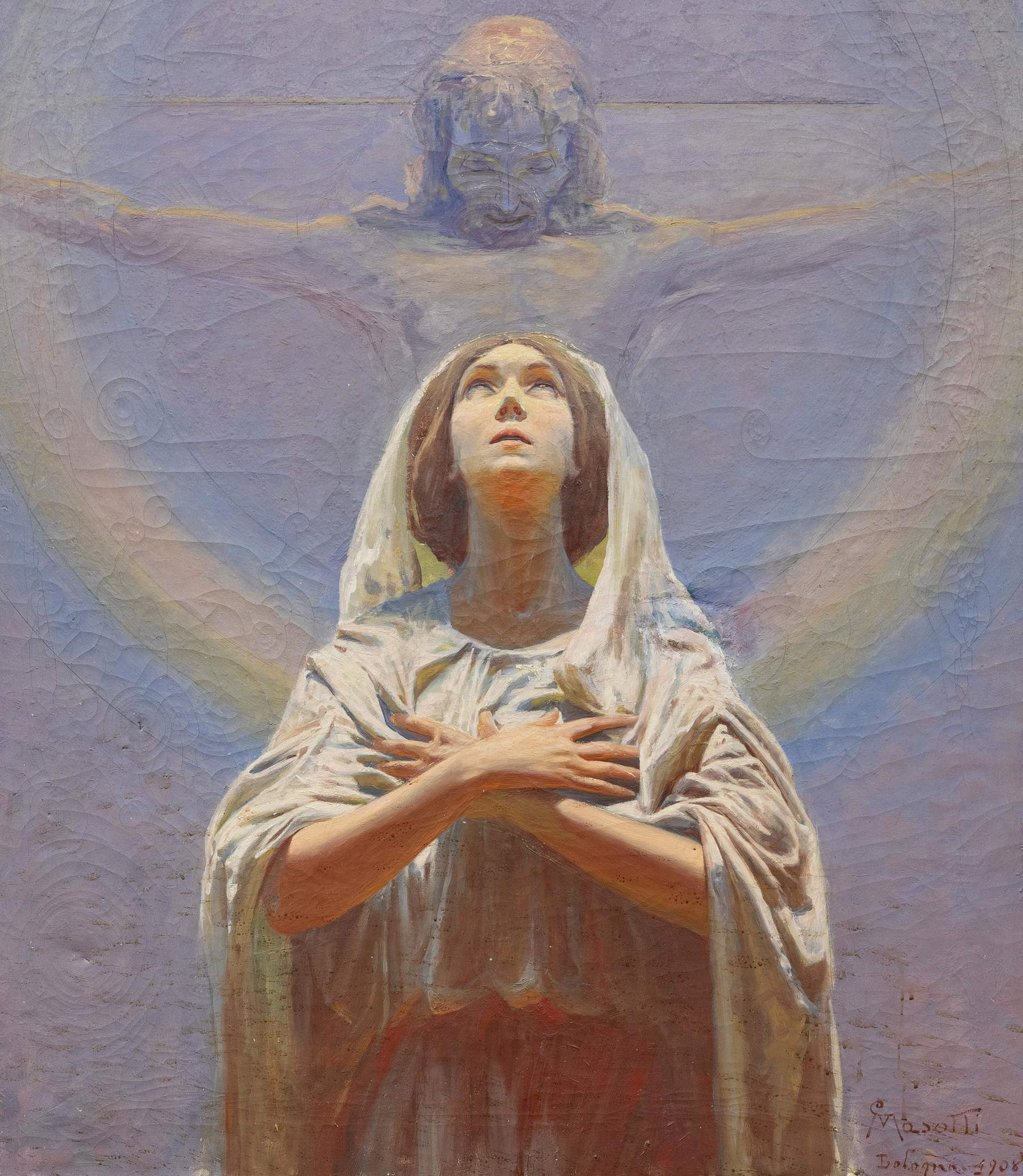 Giovanni Masotti, L'Immaculée Conception (1908 ; huile sur toile, 72 x 56 cm ; Bologne, San Paolo Maggiore) Giovanni Masotti, L'Immaculée Conception (1908 ; huile sur toile, 72 x 56 cm ; Bologne, San Paolo Maggiore)