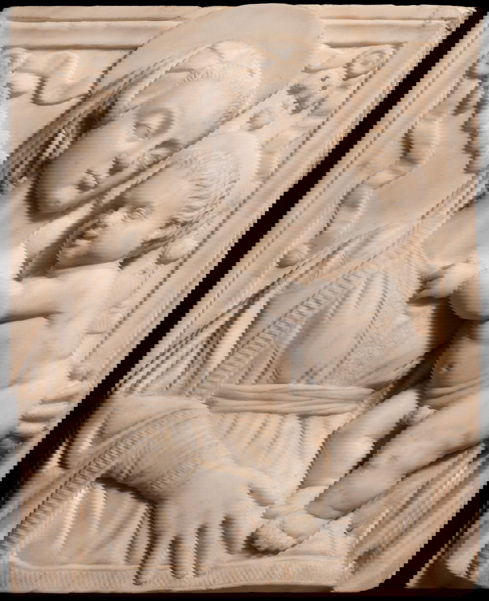 Gregorio di Lorenzo, Madonna col Bambino (marmo) presso Antichità All'Oratorio