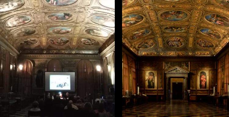 Venise, nouvel éclairage des salles de Sansovino à la Biblioteca Marciana