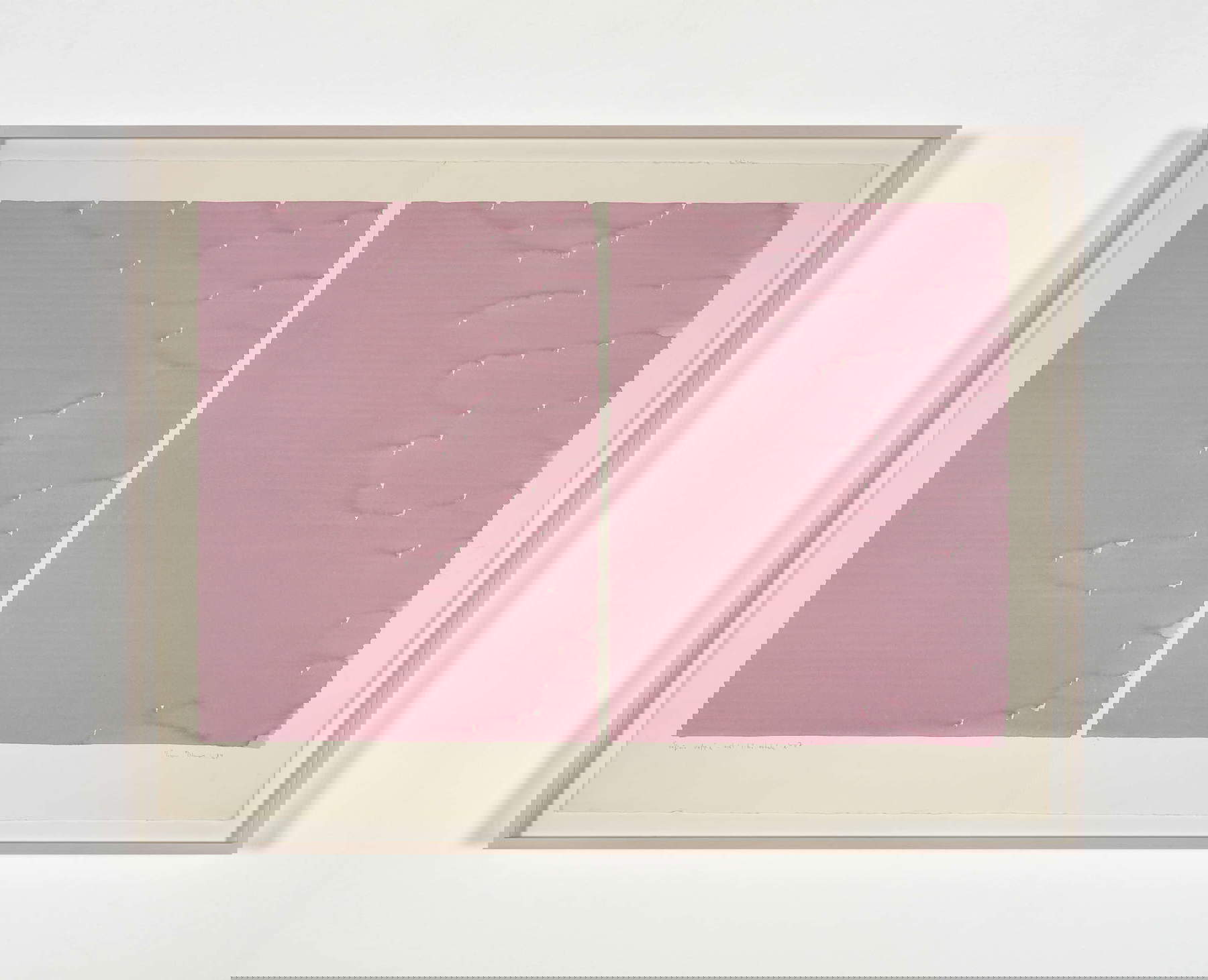 Irma Blank, Escritos radicales, Página doble, del Libro total X-7 (1984; acuarela sobre papel, 56x76 cm). Por concesión de Irma Blank Estate, Milán, y P420, Bolonia.