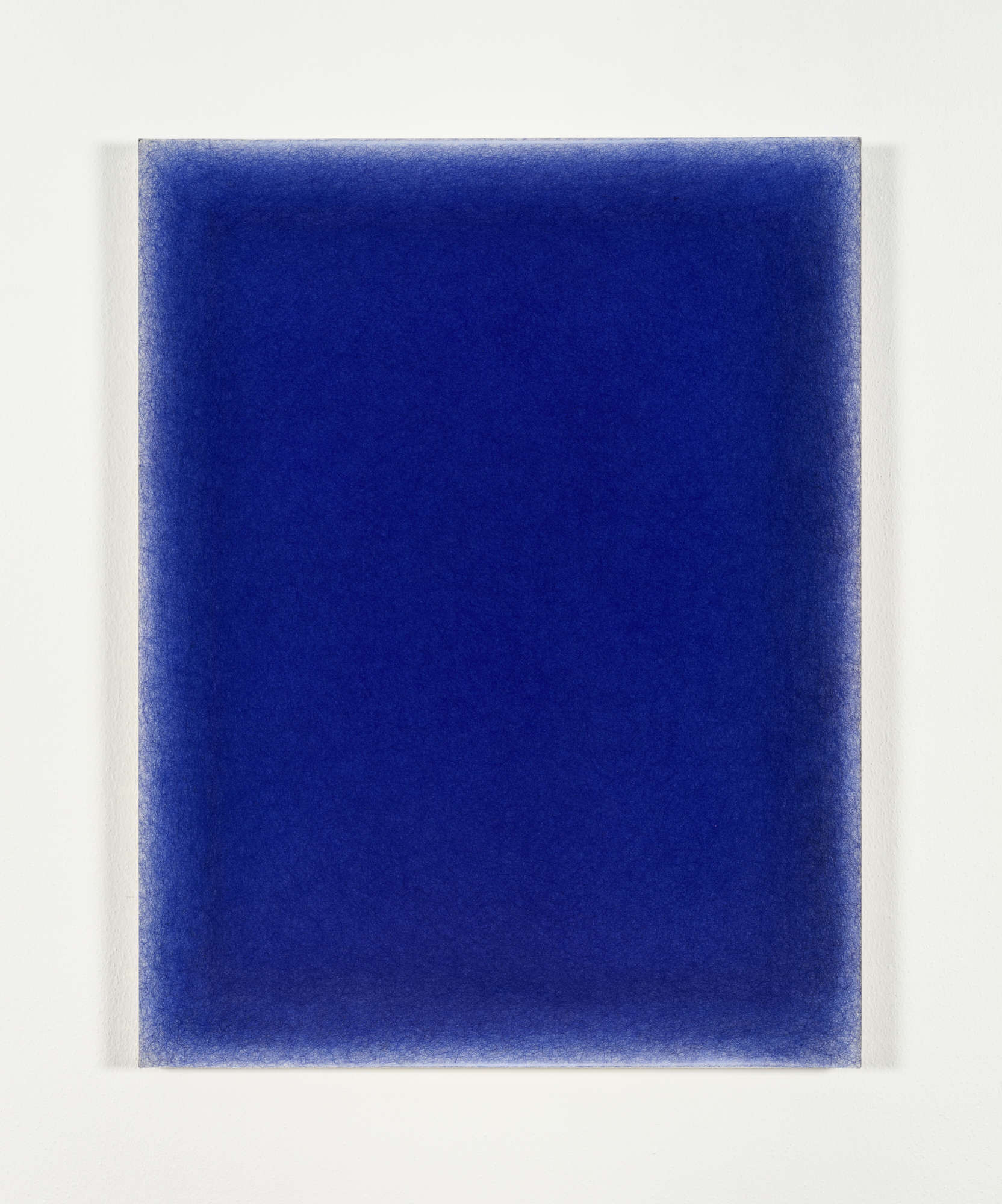 Irma Blank, Ur-schrift ovvero Avant-testo 25-4-01 (2001; birome sobre poliéster sobre marco de madera, 70 x 90 cm). Por concesión de Irma Blank Estate, Milán, y P420, Bolonia.