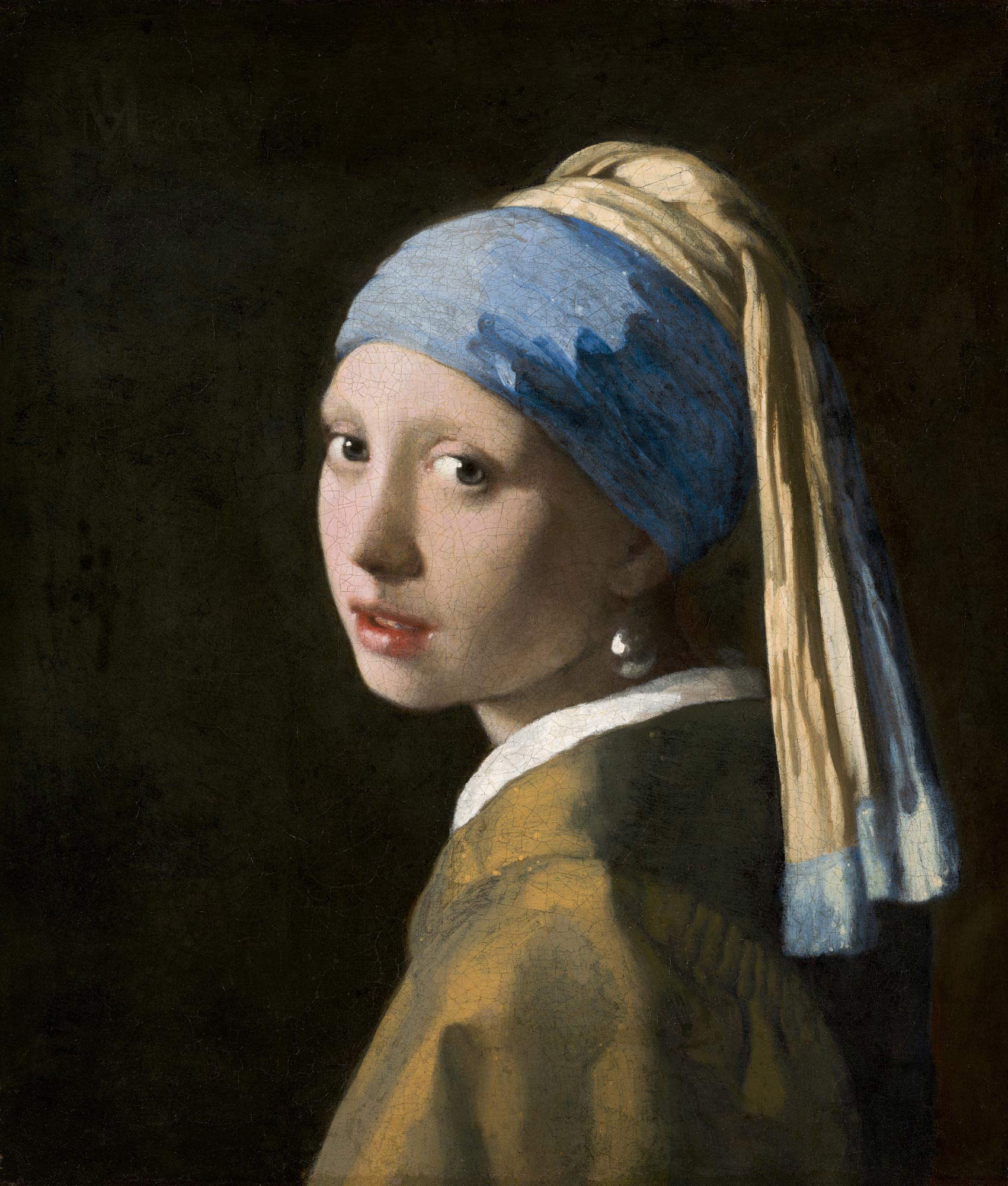 Johannes Vermeer, The Girl with the Pearl Earring or The Girl with the Turban (c. 1665; oil on canvas, 44.5 x 39 cm; The Hague, Mauritshuis) Johannes Vermeer, The Girl with the Pearl Earring or The Girl with the Turban (c. 1665; oil on canvas, 44.5 x 39 cm; The Hague, Mauritshuis)