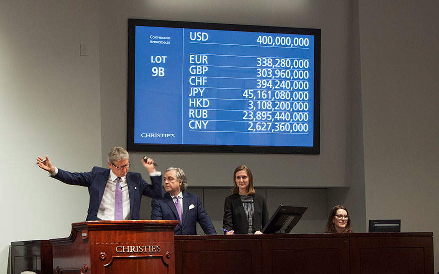 Jussi Pylkk&auml;nen durante la venta de Salvator Mundi