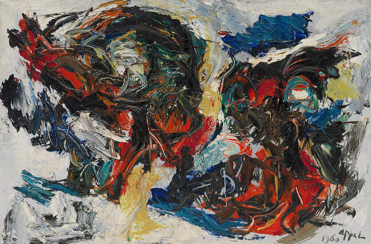 Karel Appel, Dos cabezas grandes (1960; óleo sobre lienzo, 130 x 195,3 cm; Nueva York, Museo Guggenheim) Karel Appel, Dos cabezas grandes (1960; óleo sobre lienzo, 130 x 195,3 cm; Nueva York, Museo Guggenheim)