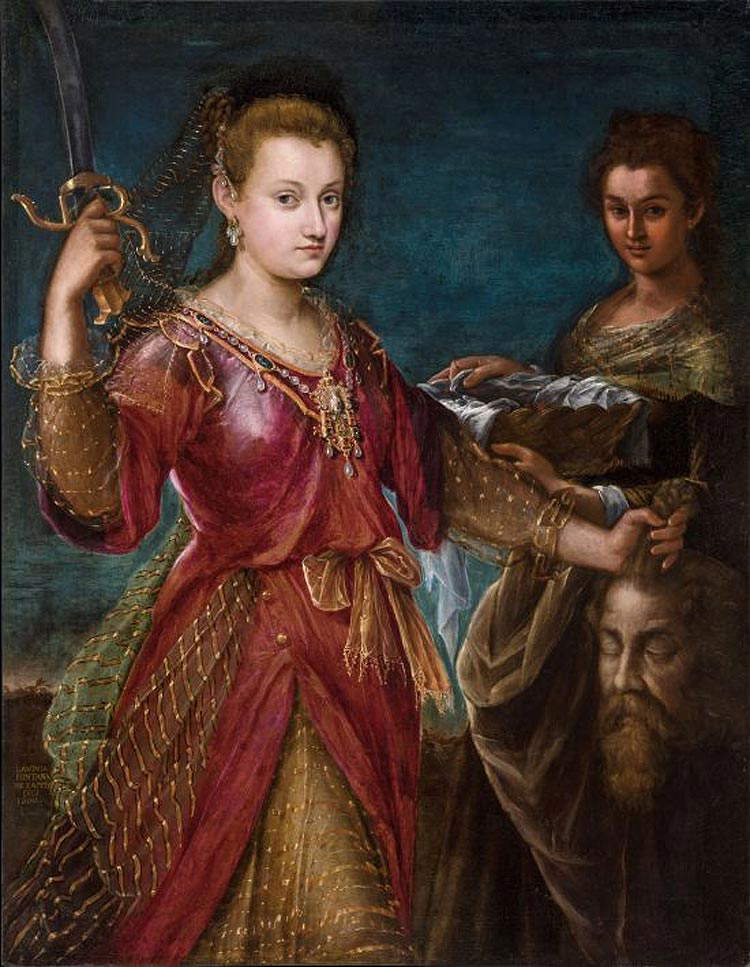 Lavinia Fontana, Judith con la cabeza de Holofernes (1600; óleo sobre lienzo, 130 x 110 cm; Bolonia, Museo Civico d'Arte Industriale y Galleria Davia Bargellini)