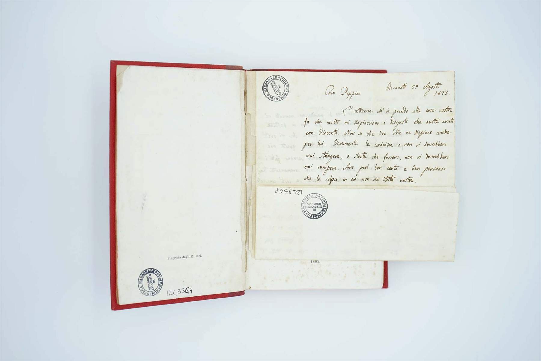 Naples National Library acquires a letter from Leopardi with a thought on friendship