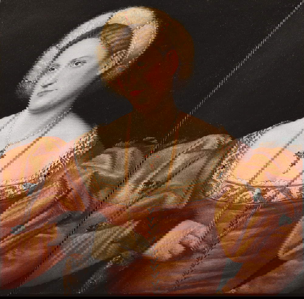 Bernardino Licinio, Porträt einer Frau (um 1525; Öl auf Leinwand, 65,3 x 64,2 cm; Bergamo, Accademia Carrara)