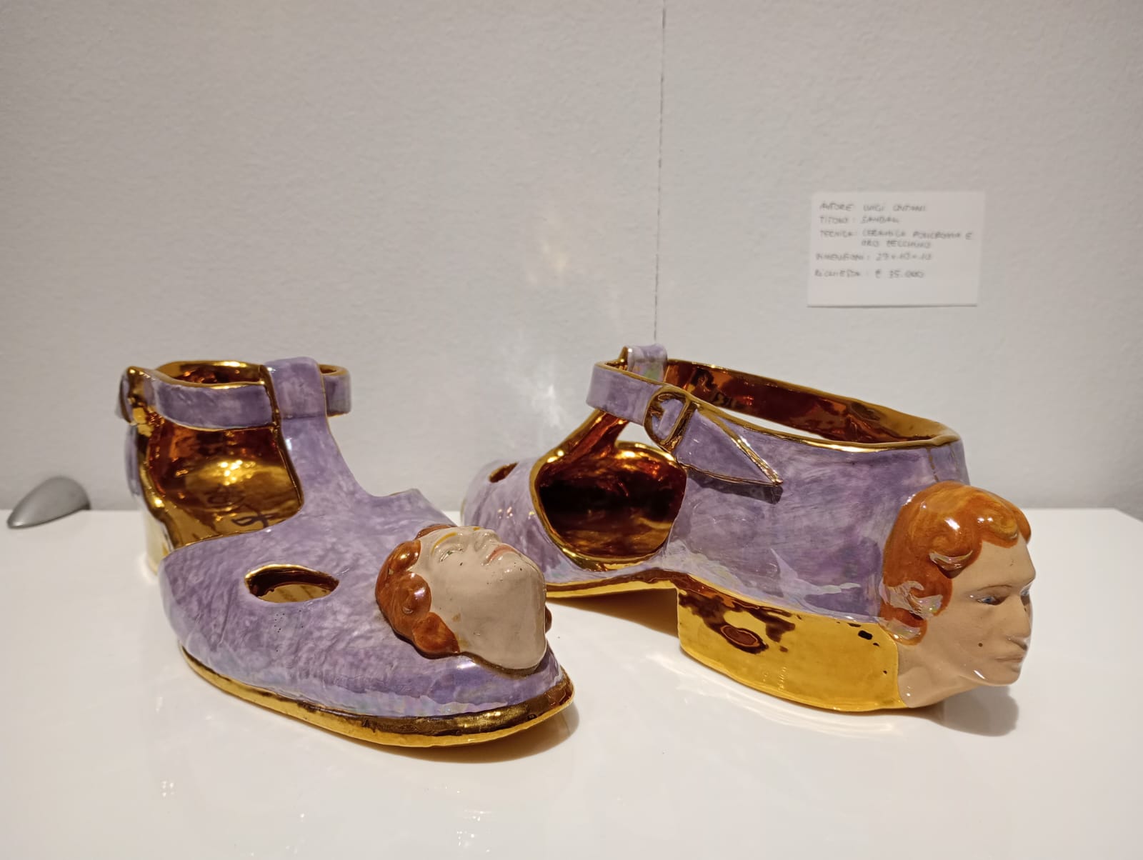Luigi Ontani, Sandals (polychrome ceramic and pure gold). Presented by L'Incontro Art Gallery Luigi Ontani, Sandals (polychrome ceramic and pure gold). Presented by L'Incontro Art Gallery