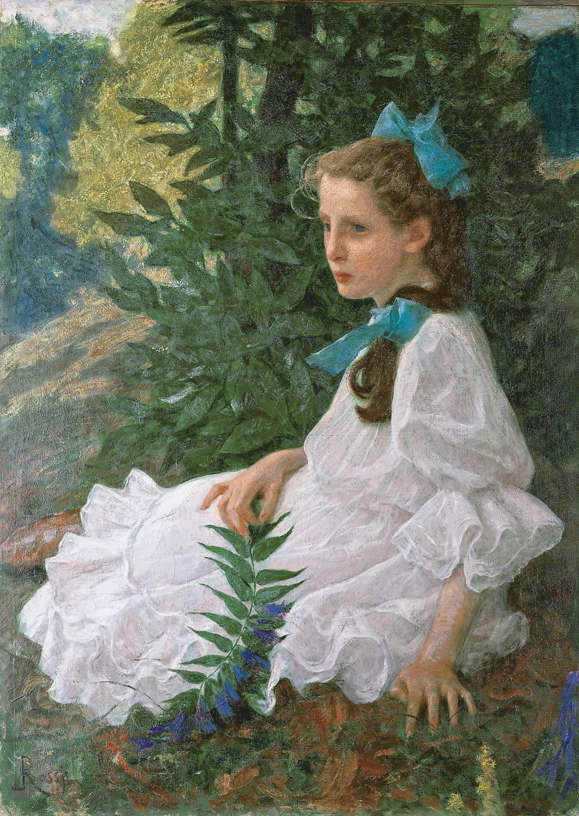 Luigi Rossi, Genzianella (1908; olio su tela, 104 x 74 cm; Tesserete, Casa Museo Luigi Rossi) Luigi Rossi, Genzianella (1908; olio su tela, 104 x 74 cm; Tesserete, Casa Museo Luigi Rossi)