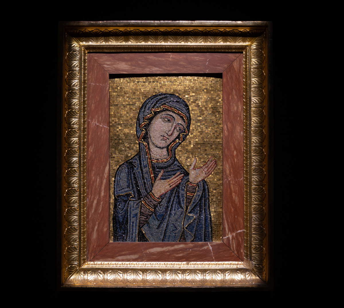 Madonna Aghiosoritissa (erste Hälfte 12. Jh.; Mosaik mit Stein- und Glassteinen, 75 x 60 cm; Diözesanmuseum, Palermo)