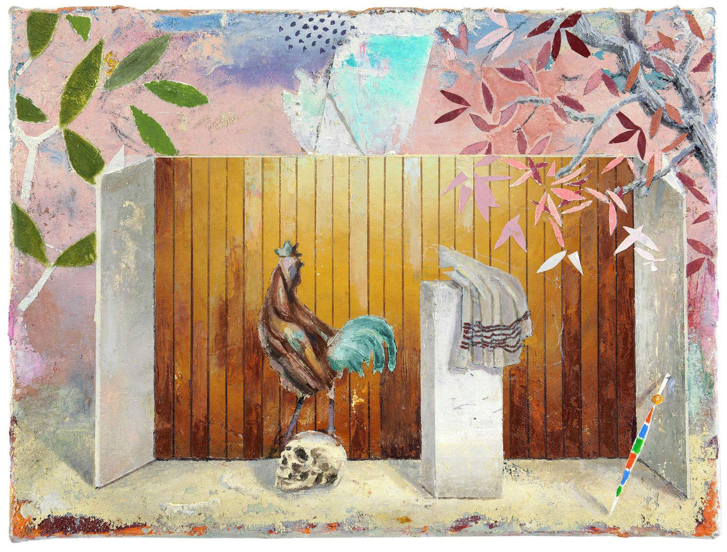 Matthias Weischer, Stand (2011; olio su tela, 30 x 40 cm; Vicenza, Collezione Coppola)