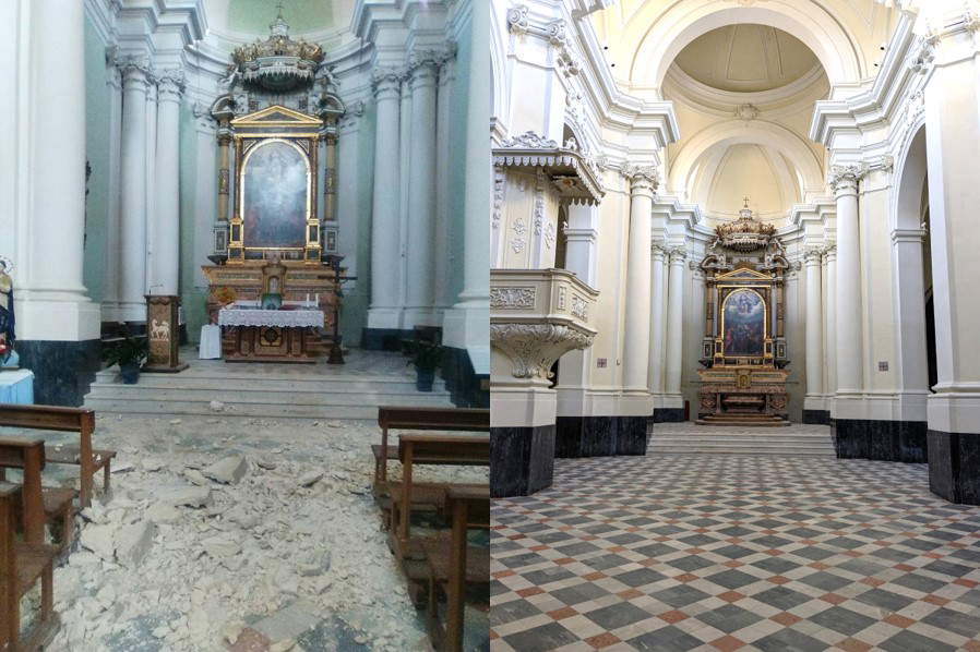 Mogliano (Macerata), die Kirche, in der sich das Meisterwerk von Lotto befindet, wird nach dem Erdbeben wiedereröffnet