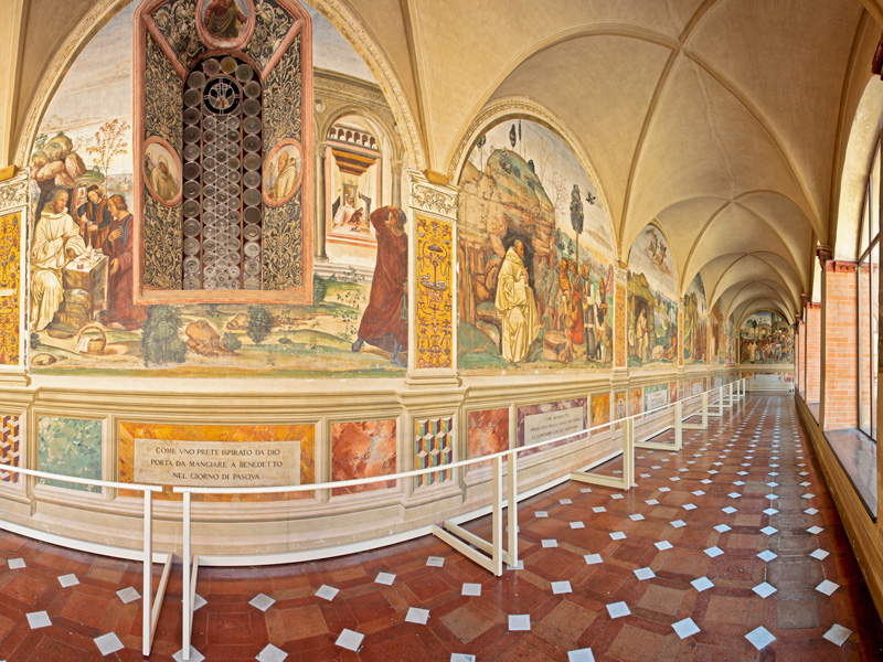 The Cloister of the Abbey of Monte Oliveto Maggiore. Photo: Abbey of Monte Oliveto Maggiore The Cloister of the Abbey of Monte Oliveto Maggiore. Photo: Abbey of Monte Oliveto Maggiore