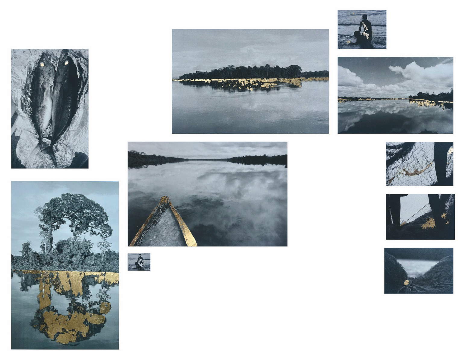 Narda Zapata, Arco Minero (2022; foglia d’oro applicata su fotografia - carta Hahnemühle, 100 x 120 cm) Narda Zapata, Arco Minero (2022; foglia d’oro applicata su fotografia - carta Hahnemühle, 100 x 120 cm)